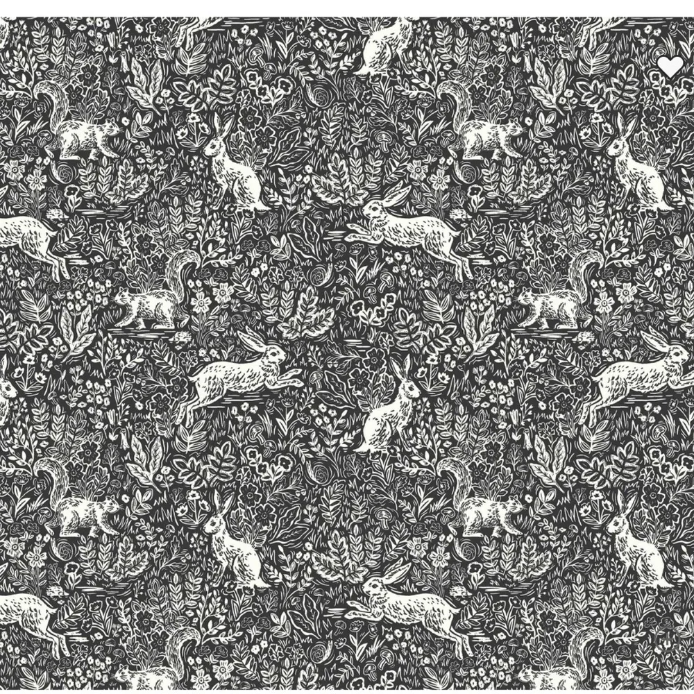 Rifle Paper Co. Fable print in Black and White Wallpaper